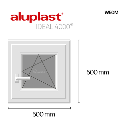 Finestra in PVC rinforzato 500x500 Bianca Anta Ribalta | Opaca
