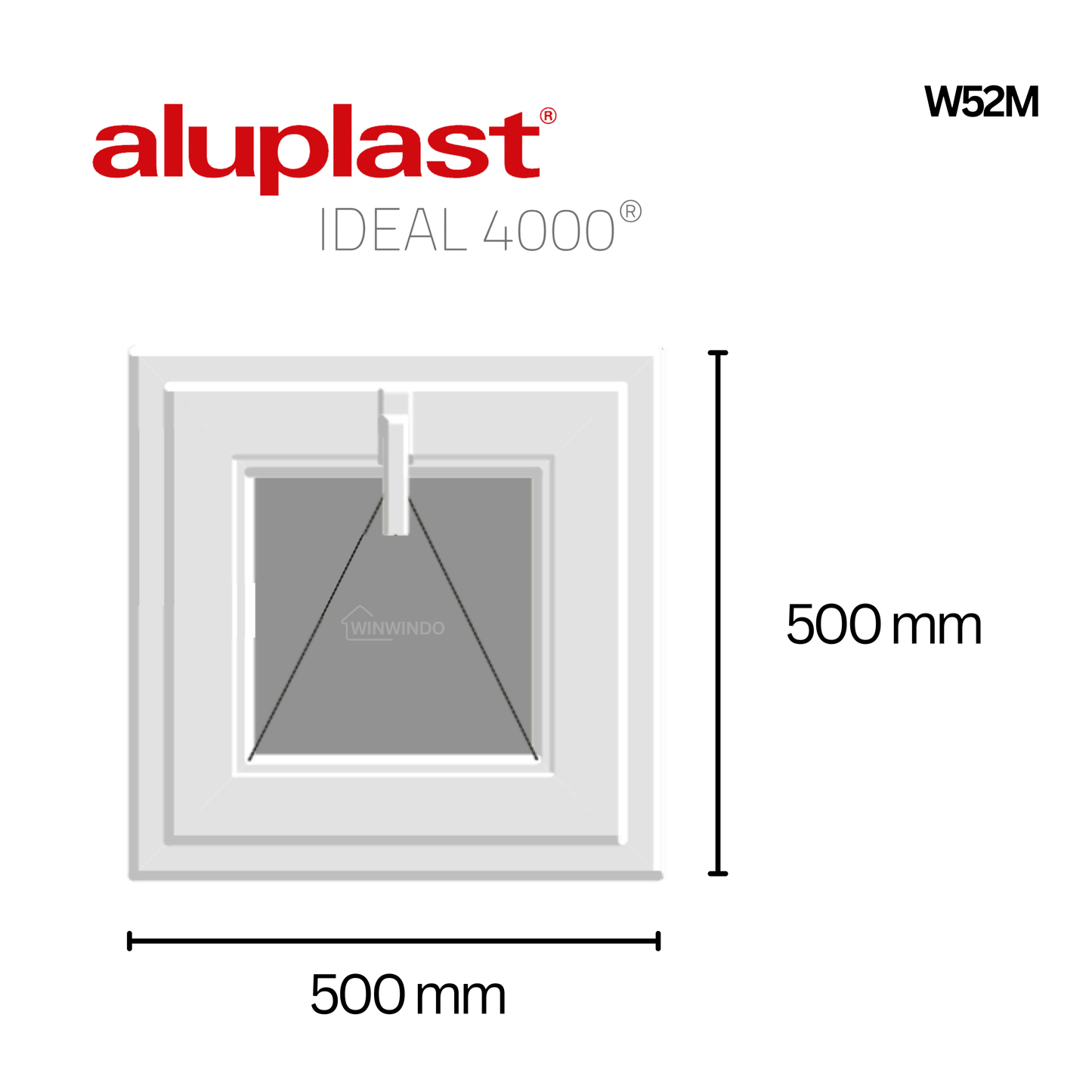 Finestra in PVC rinforzato 500x500 Bianca Anta Ribalta | Opaca