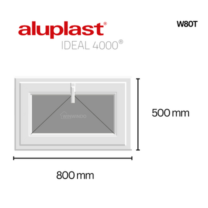Finestra in PVC rinforzato 800x500 Bianca Anta Ribalta