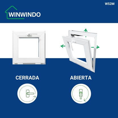 Finestra in PVC rinforzato 500x500 Bianca Anta Ribalta | Opaca