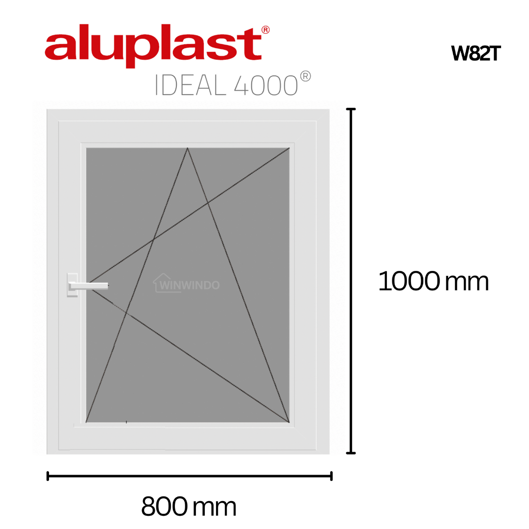 Finestra in PVC rinforzato 800x1000 Bianca Anta Ribalta