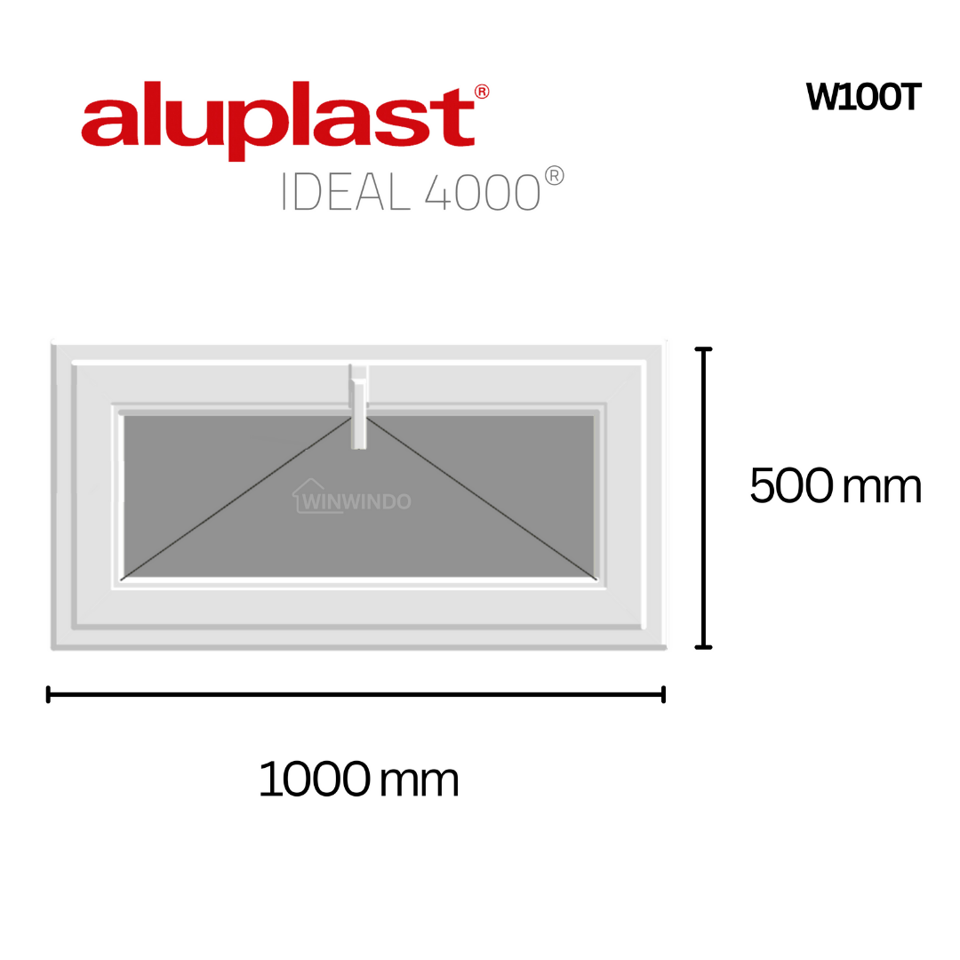 Finestra in PVC rinforzato 1000x500 Bianca a ribalta