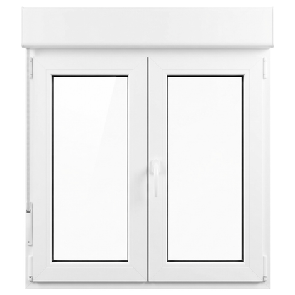 Finestra in PVC rinforzato 1200x1155 2 pannelli bianca anta ribalta | trasparente | cieca
