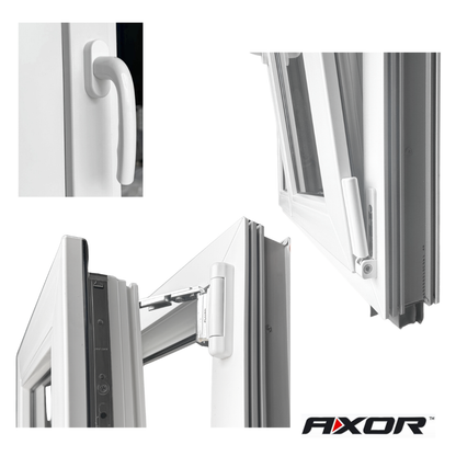 Finestra in PVC rinforzato 1000x1000 2 ante bianca anta ribalta | trasparente