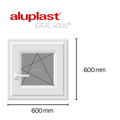 Finestra in PVC rinforzato 600x600 Bianca Anta Ribalta | Opaca