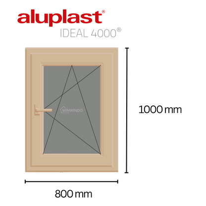 Finestra in PVC rinforzato 800x1000 Golden Oak anta ribalta