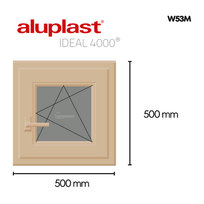 Finestra in PVC rinforzato 500x500 Golden Oak Anta Ribalta | Opaca