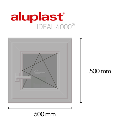 Finestra in PVC rinforzato 500x500 antracite anta ribalta | opaca