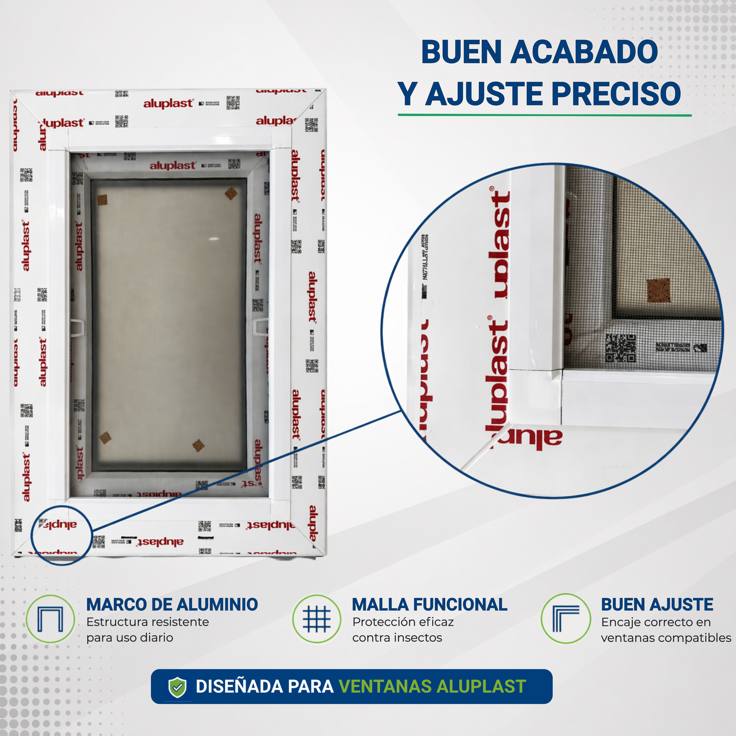 Mosquitera Fija para ventanas PVC Aluplast 600x800