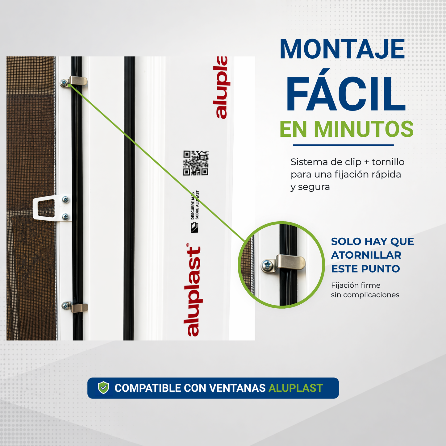 Mosquitera Fija para ventanas PVC Aluplast 600x800